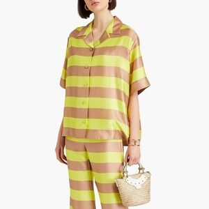 Zimmermann 100% Silk Wonderland Striped Top